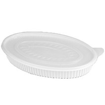 스완 국 찜 탕 도시락 일회용 배달용기 타원찜 소 백색 1800ml, 20개입, 1개