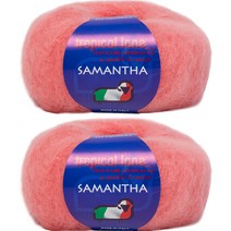 야나 사만다 모헤어 뜨개실, 628 플라밍고, 2개