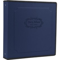 스토리앨범 제이앤에이치 포켓 민자형 앨범 10.2 x 15.2 cm, 네이비(앨범), 백지(속지), 50매