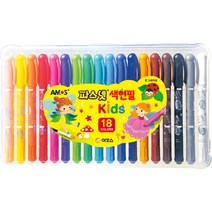 아모스 키즈 파스넷 색연필, 18색, 1개