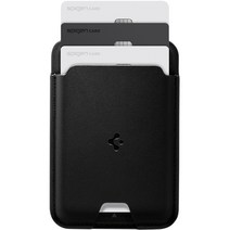 슈피겐 맥세이프 발렌티누스 가죽 카드 지갑 케이스 AFA05760, 1개, 블랙