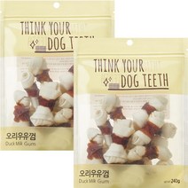 강아지 Think your dog teeth 오리우유껌 소형 240g 15p, 오리, 2개