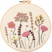 위즈앤위즈 누구나 DIY 프랑스자수 패키지 20cm, 흩날리는 꽃 01, 1세트