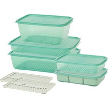 이지앤프리 튼튼이 웨이브킵 대용량 냉동실 정리용기 4종 + 채반 3종 + 3칸 나눔 세트, 1세트