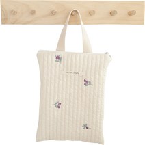 마롤로뜨 100수 순면 누빔 손잡이 파우치 기저귀 가방, 퍼플베리