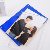 리앤베르 투명 아크릴 컬러 인테리어 사진 테이블 미니액자, 블루