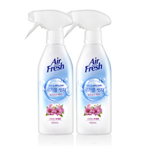 에어후레쉬 공기 탈취제 크리스탈 워터 스프레이 산뜻한 부케향 본품, 400ml, 2개