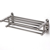 플러스리빙 접착 스텐 2단수건선반 P6, 1개