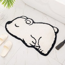 홈테리 엎드린 동물 침실 카펫 털 욕실 미니 러그, 백곰