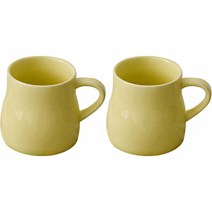 에라토 르네 커피 머그 컵 400ml, 옐로우, 2개