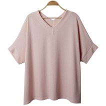 여성용 클리어 박시핏 무지 브이넥 반팔티 cpt12049k32