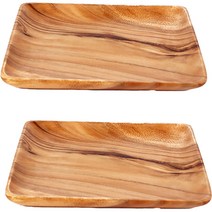 플라라 아카시아 나무 사각접시 2p, 브라운