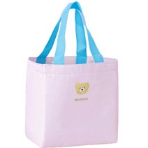 마카롱빔 보온 보냉 도시락 가방 핑크, 1개