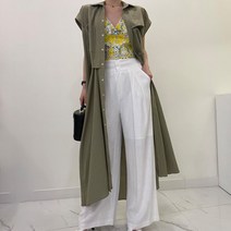 페이퍼먼츠 루즈핏 빅포켓 언발란스 주름 롱 블라우스 04903