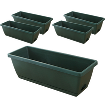 유토밸런 직사각 텃밭 화분 5p, 다크그린