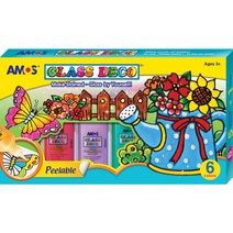 아모스 글라스데코 22ml x 6종 세트, 혼합색상, 1세트