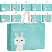 토끼 부직포 가방 소형 32 x 27 cm, 블루, 10개