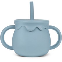 리틀클라우드 유아용 꿀단지 멀티 실리콘 빨대컵 250ml, 1개, 더스티블루