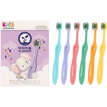 닥터버들 유한양행 어린이 칫솔 3단계 6종 세트, 하늘, 초록, 분홍, 주황, 보라, 노랑, 6개입, 1개
