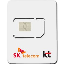 심통 한국 유심 SKT KT 유심칩, 3일, 매일 3GB 소진 후 저속 무제한