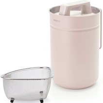 리본제이 무디타 진공 음식물 쓰레기통 2.8L + 바로 쏙 바스켓, 핑크(쓰레기통)