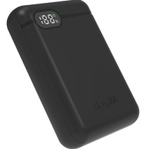 리큐엠 고속충전 LCD 잔량표시 미니 보조배터리 20W 10000mAh, QP1000A, 블랙