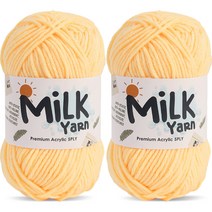 니뜨 밀크얀 뜨개실 50g, 23 연노랑, 2개