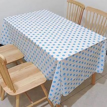 캐치 컬러풀 도트 파티 테이블보, 화이트 블루, 137 x 183 cm