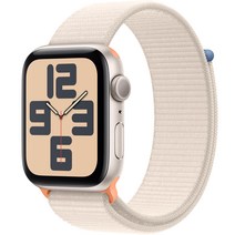 Apple 2023 애플워치 SE 2세대 알루미늄 케이스, 44mm, GPS, 스타라이트 / 스타라이트 스포츠 루프, Loop