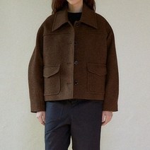 라르고 여성용 알파카 벌룬 하프 코트