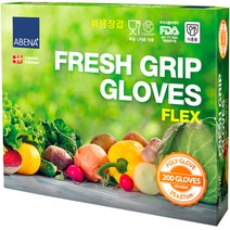 아베나 FRESH GRIP GLOVES FLEX 비닐장갑 VG150KF 200매, 1개