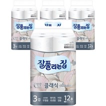 잘풀리는집 클래식 롤화장지 27m, 12롤, 4팩