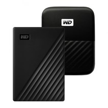 WD My Passport 휴대용 외장하드 + 파우치, 1TB, 블랙