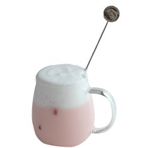 내열 유리 손잡이 머그컵 중 400ml, 1개