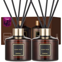쿤달 퍼퓸 디퓨저 200ml 2개 + 섬유스틱 10개, 체리벨벳향, 1세트