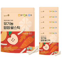 맘스미 유아용 유기농 맘맘 쌀스틱, 사과당근맛, 6개