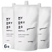 라비킷 마이드라이80 셀프드라이클리닝 세탁 전용세제 리필, 6개, 480ml