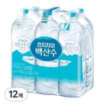 백산수 무라벨 생수, 12개, 2L