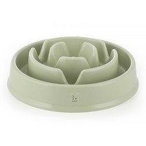 ZEZEPET 파스텔 장미꽃 급체 방지 애완동물용 식기, 그린, 1개