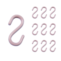 리빙홈디테일 플라스틱 심플 S자 걸이 6.8cm, 핑크, 10개