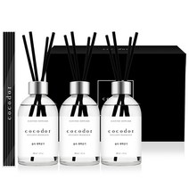 코코도르 화이트라벨 디퓨저 200ml x 3개 + 리드스틱 20개입 세트, 숲속새벽공기