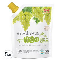 꽃샘 별난알맹이 청포도 음료베이스 500g, 5개