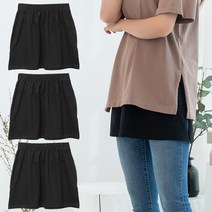 캐럿 여성용 레이어드 페이크 밴딩 스커트 3p