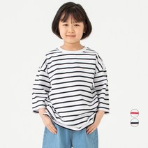 롤리트리 아동용 7부 스트라이프 티셔츠