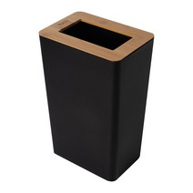 씨에스리빙 튤리 자연주의 대나무 사각 휴지통 20L, 블랙, 1개