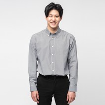 캐럿 남성용 레귤러핏 버튼다운 체크 셔츠