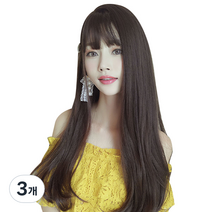 뿌이뿌이가발 여성 롱 웨이브 통가발 롱링스, 초크브라운, 3개