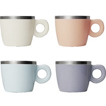 JVR 밀키 스텐 머그 220ml x 4종 세트, 화이트, 핑크, 블루, 퍼플, 1세트