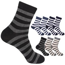 두발로 남성 스트라이프 중목 양말 8켤레