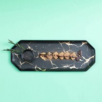 루이앤탑펠 골드마블 헥타곤 디저트 플레이팅 접시, 블랙